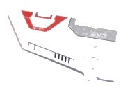 LEGO part Technic, Panel Fairing # 3 Small Smooth Long, Side A with White 'EV3' and Light Bluish Gray and Red Pattern (Sticker) - Set 31313 64683pb030