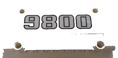 LEGO part Technic, Panel Plate 5 x 11 x 1 with Black '9800' Pattern (Sticker) - Set 42100 (64782pb051)