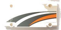LEGO onderdeel Technic, Panel Plate 5 x 11 x 1 with Dark Bluish Gray and Orange Stripes Pattern Model Left Side (Sticker) - Set 42052 64782pb054L