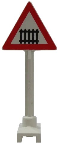 LEGO part Road Sign Triangle with Level Crossing Pattern 649p01