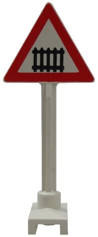 LEGO onderdeel Road Sign Triangle with Level Crossing Pattern (649p01)