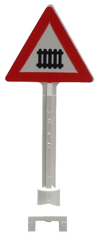 LEGO onderdeel Road Sign Triangle with Level Crossing Small, Thick Pattern (649p01b)