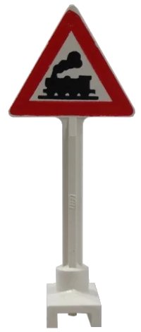 LEGO part Road Sign Triangle with Train Engine Pattern 649pb06
