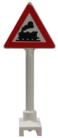 LEGO onderdeel Road Sign Triangle with Train Engine Pattern (649pb06)