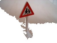 LEGO onderdeel Road Sign Triangle with Children Playing Pattern 649pb07