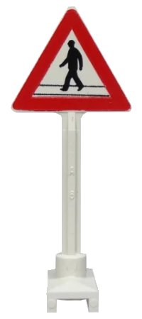 LEGO onderdeel Road Sign Triangle with Pedestrian Crossing 1 Person Pattern 649pb11