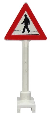 LEGO onderdeel Road Sign Triangle with Pedestrian Crossing 1 Person Pattern (649pb11)
