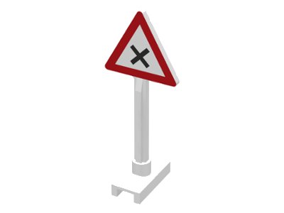 LEGO part Road Sign Triangle with Dangerous Intersection Pattern (649pb12)