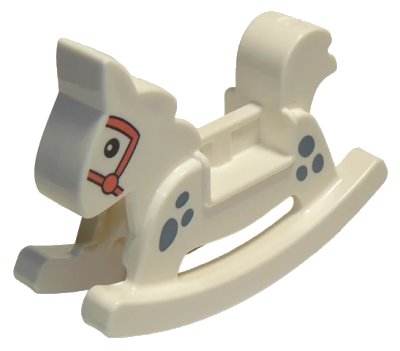 LEGO onderdeel Duplo Rocking Horse with Spots and Bridle Pattern (65108pb02)
