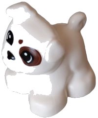 LEGO part Duplo Dog Bulldog With Dark Brown Spots on Face Pattern 65161pb02