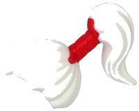 LEGO part Minifigure, Hair Pulled Back into High Ponytail with Red Wrap Pattern 65425pb02