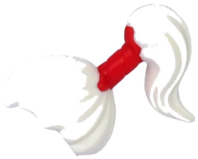 LEGO onderdeel Minifigure, Hair Pulled Back into High Ponytail with Red Wrap Pattern (65425pb02)