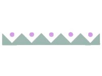 LEGO part Tile 1 x 6 with Sand Green Edge Triangles and 5 Lavender Dots Pattern 6636pb122