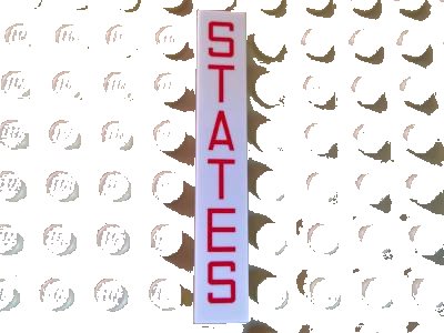 LEGO onderdeel Tile 1 x 6 with Red 'STATES' Pattern (6636pb153)