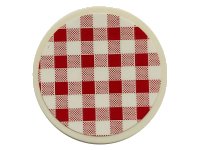 LEGO onderdeel Tile, Round 3 x 3 with Red and White Checkered Pattern (Sticker) - Set 21324 67095pb005