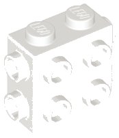 LEGO part Brick, Modified 1 x 2 x 1 2/3 with Studs on Side and Ends 67329