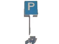 LEGO part Road Sign Square-Tall with Parking Capital Letter P on Blue Background Pattern 675px1