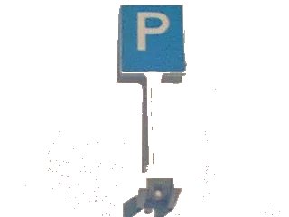 LEGO onderdeel Road Sign Square-Tall with Parking Capital Letter P on Blue Background Pattern (675px1)