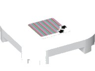 LEGO part Tile, Modified 4 x 4 with Rounded Corners and 4 Feet with Super Mario Scanner Code Double Arrows Pattern (Sticker) - Set 71376 68869pb001