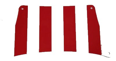 LEGO onderdeel Cloth Sail 33 x 17 Top with Red Thick Stripes Pattern (69263)