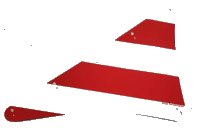 LEGO onderdeel Cloth Sail Triangular Spritsail 16 x 24 with Red Thick Stripes Pattern 69265