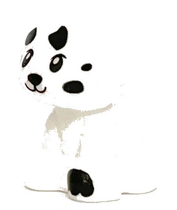 LEGO onderdeel Dog, Friends, Puppy, Standing, Small with Black Paw and Spots Pattern (Elliot) (69901pb02)