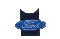 LEGO onderdeel Technic, Panel Curved 2 x 3 x 1 with Dark Blue Stripe and Blue Ford Logo Pattern (Sticker) - Set 42154 71682pb018