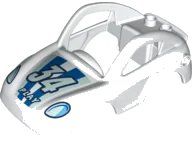 LEGO onderdeel Duplo Car Body Coupe with Headlights, Light Aqua '34' and 'PLAY' Pattern (73549pb03)