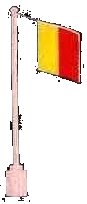 LEGO onderdeel Flag on Flagpole, Wave with Belgium Pattern - No Bottom Lip 776p09