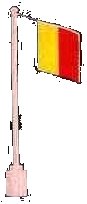 LEGO onderdeel Flag on Flagpole, Wave with Belgium Pattern - No Bottom Lip (776p09)