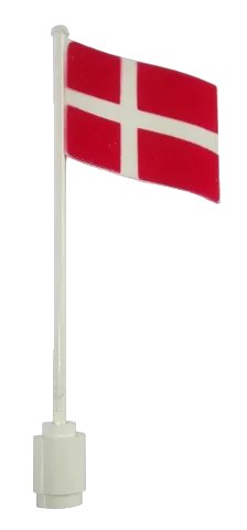 LEGO onderdeel Flag on Flagpole, Wave with Denmark Pattern (777p03)