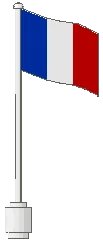 LEGO onderdeel Flag on Flagpole, Wave with France Pattern 777p10