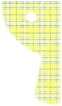 LEGO part Cloth Curtain Left with Bright Light Yellow and Sand Blue Plaid Pattern - Traditional Starched Fabric 79418