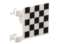 LEGO part Flag 2 x 2 Square with Flared Edge with Checkered Pattern on Both Sides, Black Corners 80326pb028