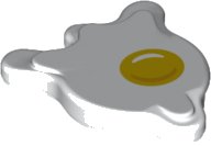 LEGO part Tile, Round 2 x 2 Splat with Side Extensions with Egg Yolk Pattern 80677pb01