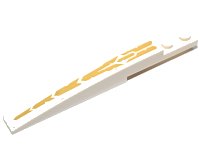 LEGO onderdeel Slope, Curved 10 x 1 with Gold Damaged Tapered Chevrons Pattern (Sticker) - Set 70676 85970pb035