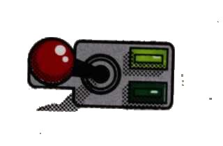 LEGO part Slope 30 1 x 2 x 2/3 with Joystick and 2 Buttons Pattern Model Right Side (Sticker) - Set 8864 (85984pb040R)