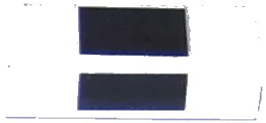 LEGO onderdeel Slope 30 1 x 2 x 2/3 with Thick Black Stripes on White Background Pattern (Stickers) - Set 75874 (85984pb122)