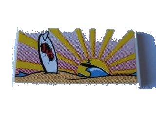 LEGO part Tile 2 x 4 with Sunset and Beach Pattern (Sticker) - Set 10220 (87079pb0047)