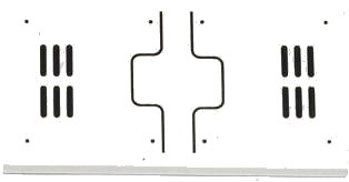 LEGO onderdeel Tile 2 x 4 with Black Lines, Vents and 8 Rivets Pattern (Sticker) - Set 70709 (87079pb0146)