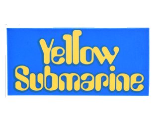 LEGO onderdeel Tile 2 x 4 with 'Yellow Submarine' on Blue Background Pattern (87079pb0353)