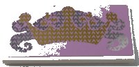 LEGO onderdeel Tile 2 x 4 with Gold Crown and Silver Swirl Pattern (Sticker) - Set 41055 87079pb0519