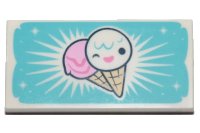LEGO onderdeel Tile 2 x 4 with 2 Ice Cream Cones on Medium Azure Background and Stars Pattern 87079pb0592