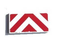 LEGO onderdeel Tile 2 x 4 with Red and White Chevron Danger Stripes Pattern (Sticker) - Set 60110 87079pb0617