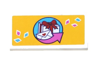 LEGO part Tile 2 x 4 with Gift Box, Envelope and Arrow Pattern (Sticker) - Set 41310 (87079pb0632)