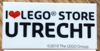 LEGO part Tile 2 x 4 with ‘I Heart LEGO STORE UTRECHT' Pattern 87079pb0642