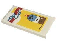 LEGO part Tile 2 x 4 with 'Stay Cool' and Ice Cream Scoops Pattern (Sticker) - Set 60253 87079pb0709