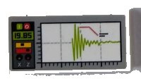 LEGO part Tile 2 x 4 with Lime Graph, '19.85' and Controls on Light Bluish Gray Pattern (Sticker) - Set 60124 87079pb0712