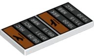 LEGO onderdeel Tile 2 x 4 with Airline Departures and Arrivals Board Pattern (87079pb0740)