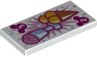 LEGO onderdeel Tile 2 x 4 with Ice Cream Menu with Number 2 and 3 on Mickey Mouse Logo Pattern 87079pb0970
